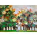 蘋果樹園( y14516 油畫 油畫風景 )